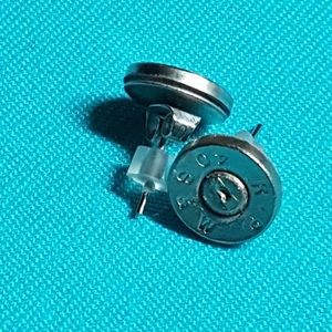 40 S&W silver bullet casing earrings